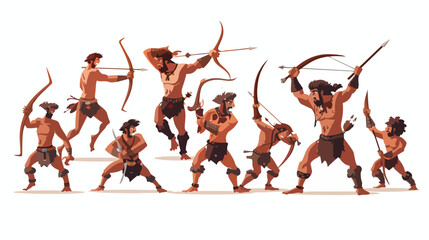 Stone age war primitive men tribes fighting Barbaria