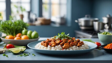 Com Ga Xao Sa Ot (Lemongrass Chili Chicken Rice)