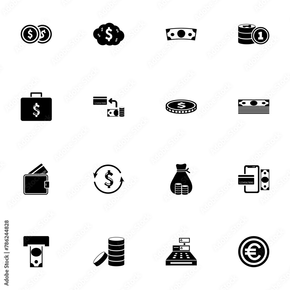 Aufkleber money icon - expand to any size - change to any colour. perfect flat vector contains such icons as c