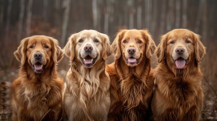 Adorableness of golden retriever canines