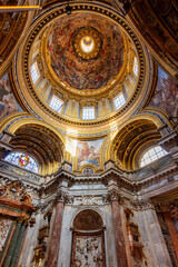 Fototapeta na wymiar Sant'Agnese in Agone church interiors on Piazza Navona square, Rome, Italy