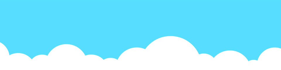 Simple cloud banner, border, divider shape vector illustration