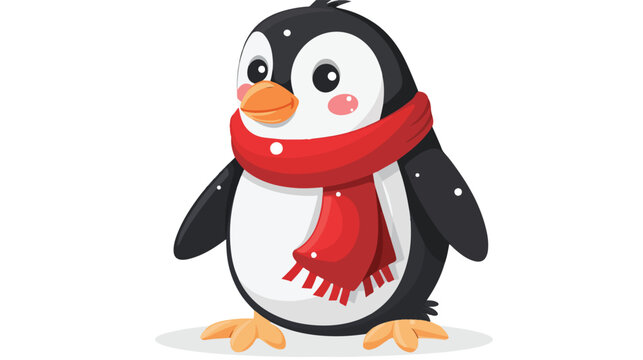 Vector icon illustration of a cute cartoon penguin 