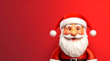 Cute Santa Claus cartoon character on red background illustration
