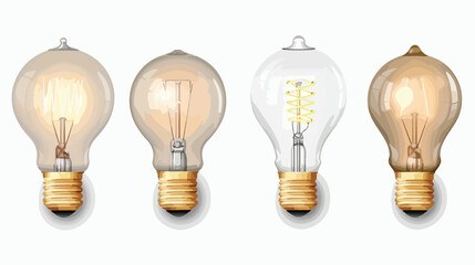 Vector realistic energy saving light bulbs lamps 