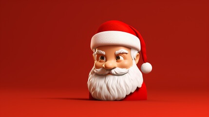 Cute Santa Claus cartoon character on red background illustration
