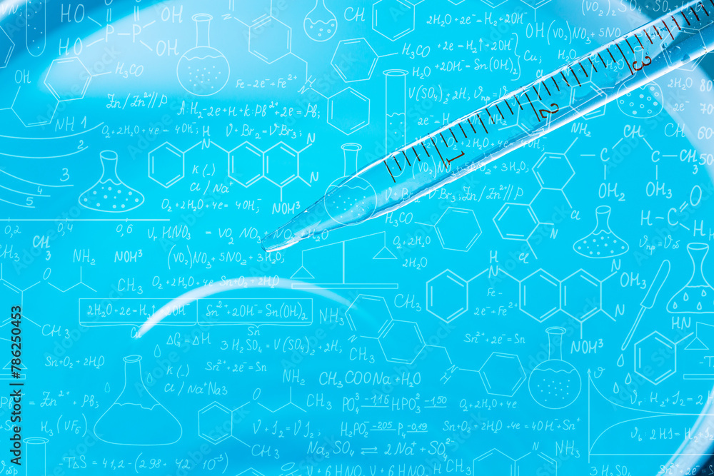 Wall mural macro science background,macro science experiment background,laboratory research, dropping liquid to