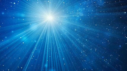 Naklejka na ściany i meble Light Rays Background which can be used for any worship or fashion related works,White and light blue rays on the dark blue background,Abstract magic light backgroud with star. Shiny light background.