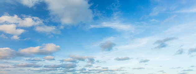 Clouds and sky,blue sky background with tiny clouds. panorama