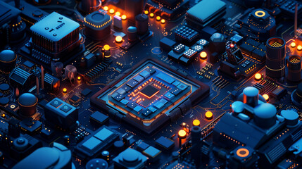 Fototapeta premium computer circuit board, computer circuit board, everything semiconductors,ai