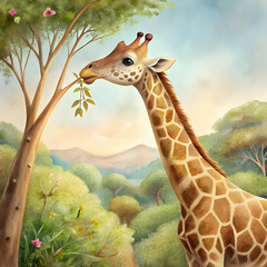 giraffe pick - obrazy, fototapety, plakaty