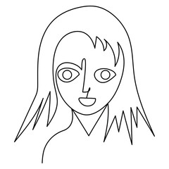 Anime   continuous one line drawing of outline vector illustration

