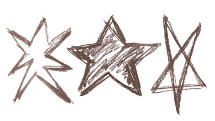 Grunge chalk hand draw in shape symbol star, icon isolated on white