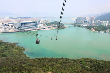 Beautiful sea and mountain scenery in Nong Ping city.