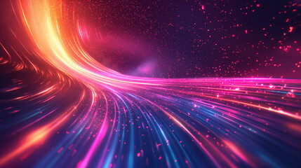 Speed of light color trails for a fastpaced action game cover artgradient scheme - obrazy, fototapety, plakaty
