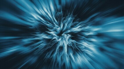 Celestial Symphony Abstract Burst of Blurred Blue Unveiling the Dynamic Motion Patterns of the Universe