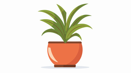 Illustration of a plant in a pot flat vector isolated