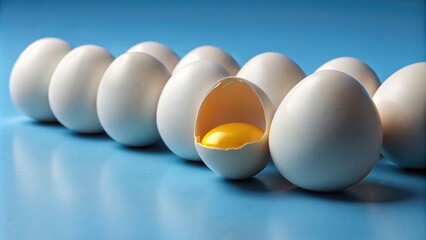 4K Eggs on a Blue Background