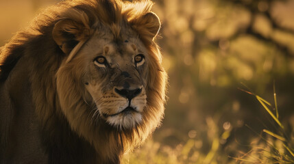 Fototapeta premium Lions and other wildlife face significant challenges from climate change, including adapting to new environments, disrupted migrations, and loss of food.