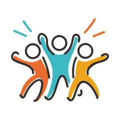 Friend icon, happy icon, cheerful icon