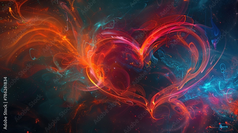 Poster abstract heart background with space for text