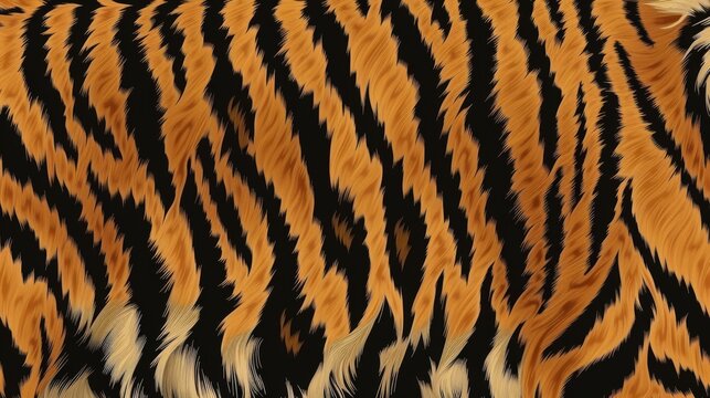 The tiger skin pattern is seamlessly illustrated in this vector design, offering a textured background reminiscent of animal striped fur.