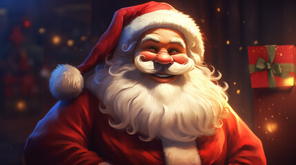 Santa Claus illustration, Merry Christmas
