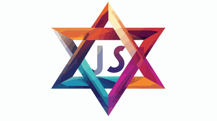 JS monogram logo with modern triangle style design 