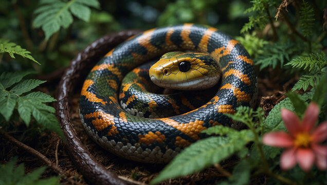 close up of a python