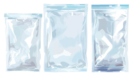 Empty Transparent Plastic Pocket Bags. Blank vacuum
