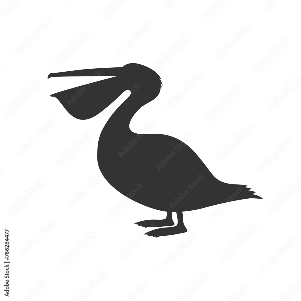 Poster Pelican graphic icon. Pelican sign isolated on white background. Vector illustration