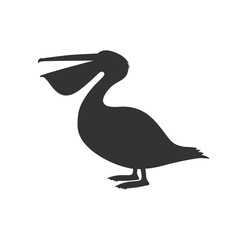 Pelican graphic icon. Pelican sign isolated on white background. Vector illustration
