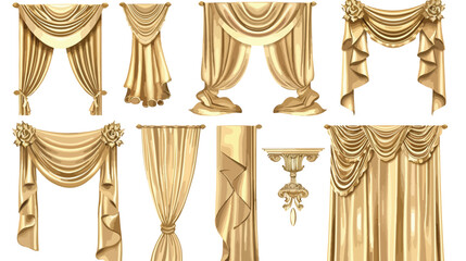 Golden luxury Curtains and draperies interior decoration
