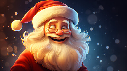 Santa Claus illustration, Merry Christmas
