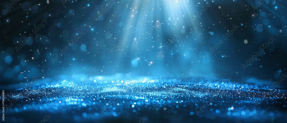 Poster a stunning abstract background featuring blue spark rays of light, evoking a sense of innovation and