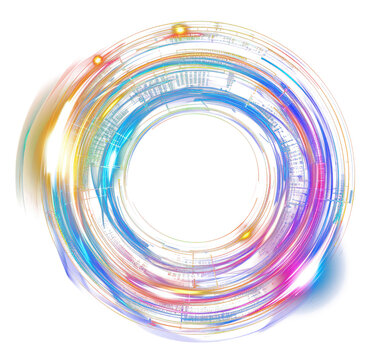PNG Circle light technology pattern.