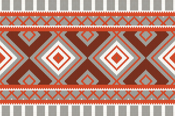 Ikat Fabric Paisley Embroidery Background. Ikat Damask Geometric Ethnic Oriental Pattern traditional.aztec Style Abstract Vector illustration.design for Texture,fabric,clothing,wrapping,sarong.