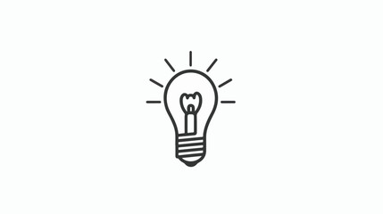Light Bulb Line Art. Simple Minimalist Logo Design Ins