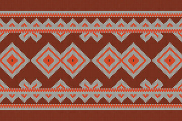 Ikat Fabric Paisley Embroidery Background. Ikat Damask Geometric Ethnic Oriental Pattern traditional.aztec Style Abstract Vector illustration.design for Texture,fabric,clothing,wrapping,sarong.