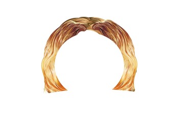 golden font hair isolated on a white background