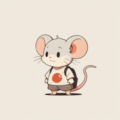 Cheesy Mouse Fun: An adorable cartoon illustration 