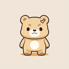 Sweet Teddy Bear with Heart Illustration