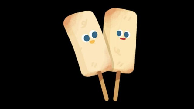 animation of two cute ice cream cones