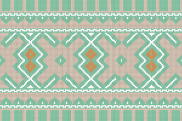 Ikat Fabric Paisley Embroidery Background. Ikat Damask Geometric Ethnic Oriental Pattern traditional.aztec Style Abstract Vector illustration.design for Texture,fabric,clothing,wrapping,sarong.