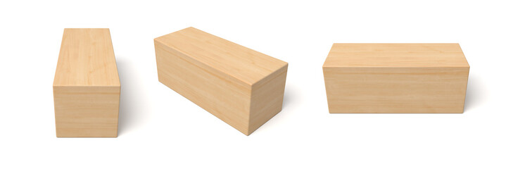 Wooden blocks arranged in different orientations