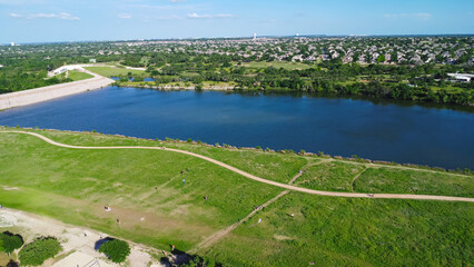 Dam sites at upper Brushy Creek Lake Park next master-planned community in Brookside neighborhood...