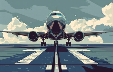 Travel plane illustration - obrazy, fototapety, plakaty