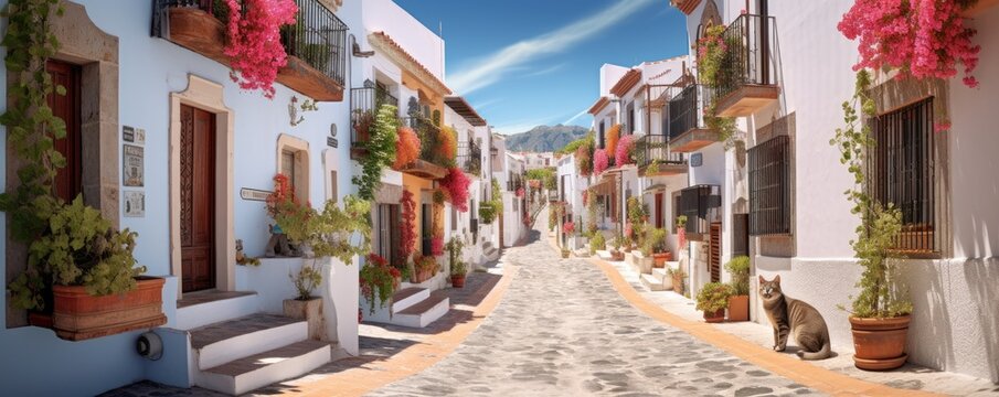 Fototapeta Amazing narrow spanish old street