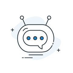 AI Chatbot Assistance Vector Icon Design