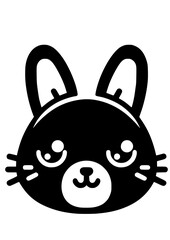 Bunny Face SVG, Easter Bunny Clipart, Easter, Bunny Face, Cute, Happy Easter, Bunny Silhouette, Bunny Cricut, SVG, JPG, PNG